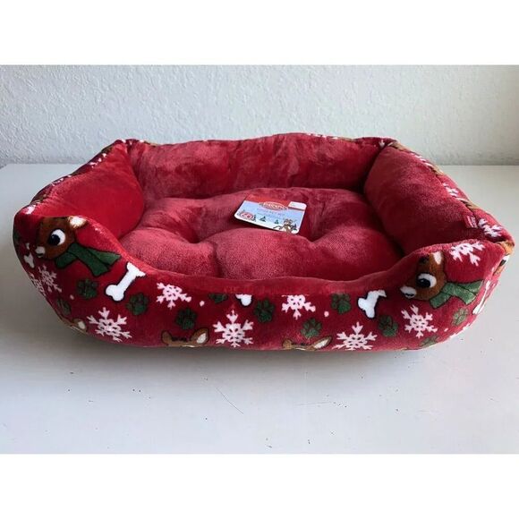 Rudolph The Red Nose Reindeer Cuddler Dog Pet Bed Soft Christmas 20 X 16 X 6” - Picture 1 of 12
